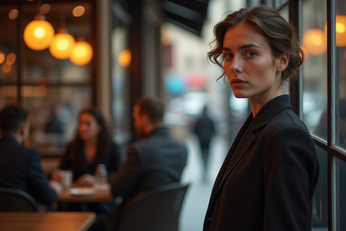 Agent de mannequins observant dans un café lumineux