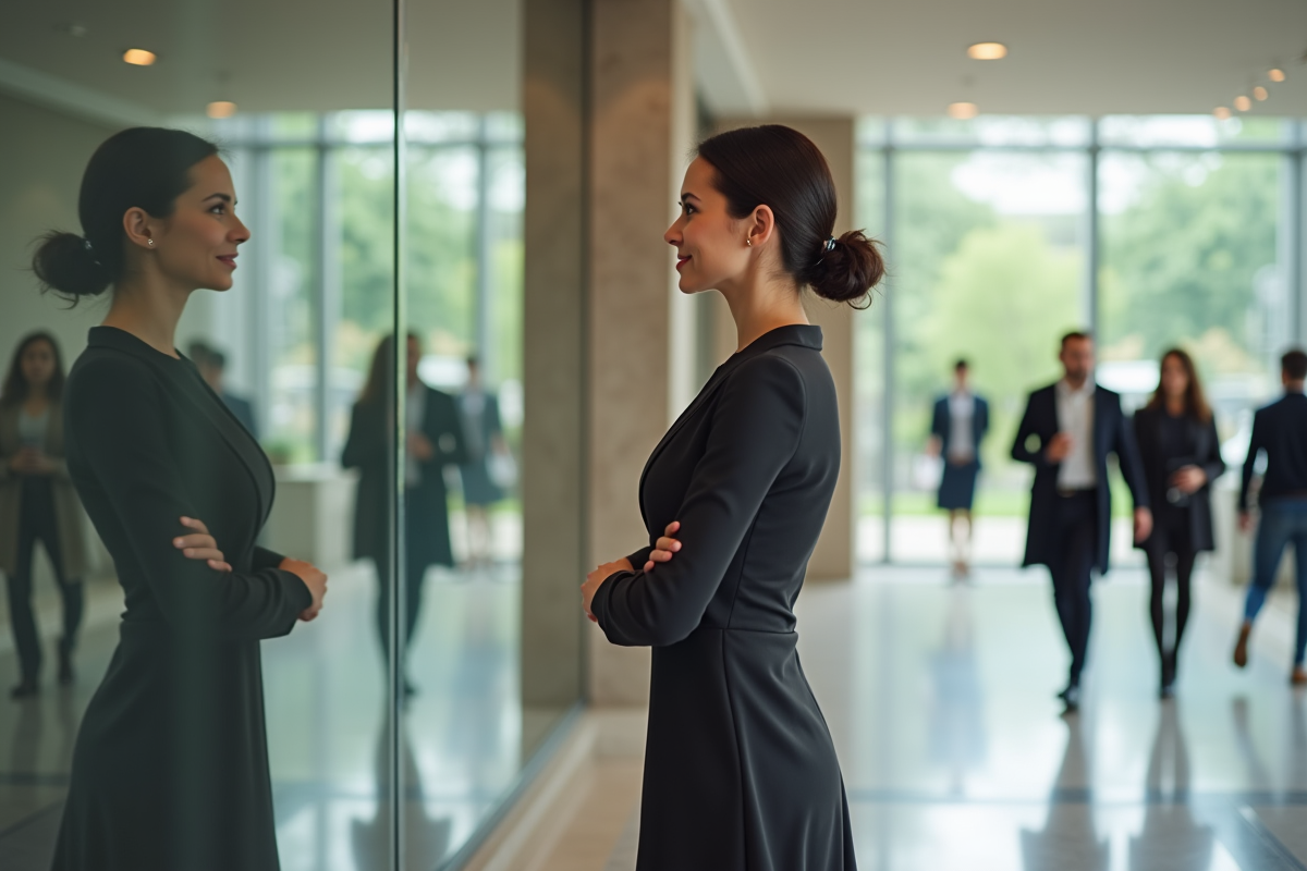 Femme élégante dans un hall d